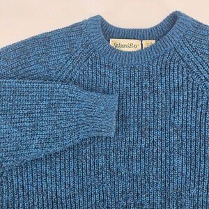 St Johns Bay Mens Tall XL Blue Speckled Knit Sweater Acrylic Raglan Sleeve